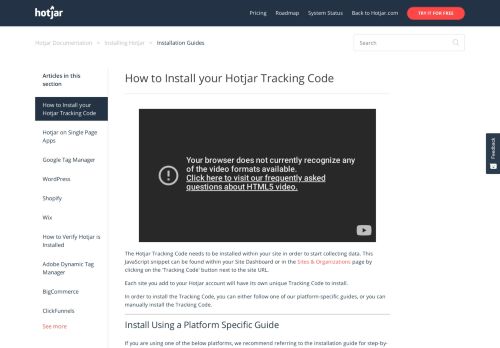 
                            9. How to Install your Hotjar Tracking Code – Hotjar Documentation