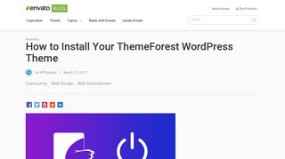 
                            6. How To Install Your ThemeForest WordPress Theme - Envato