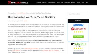 
                            11. How to Install YouTube TV on FireStick / Fire TV (2019) - Fire Stick Tricks