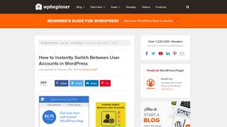 
                            6. How to Instantly Switch Between User Accounts in WordPress