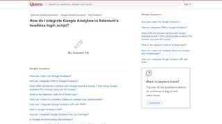 
                            13. How to integrate Google Analytics in Selenium's headless login ...