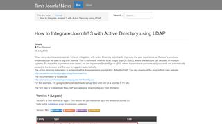 
                            11. How to Integrate Joomla! 3 with Active Directory using LDAP