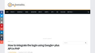 
                            8. How to integrate the login using Google+ plus API in PHP - W3 ...