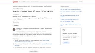 
                            11. How to integrate Viator API using PHP on my web - Quora