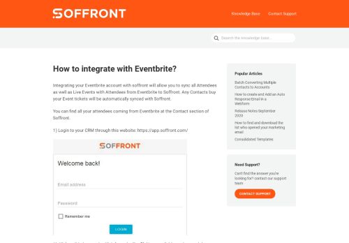 
                            11. How to integrate with Eventbrite | Soffront Help Center