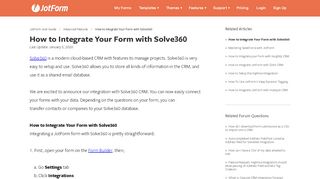 
                            9. How to Integrate Your Form with Solve360 - JotForm