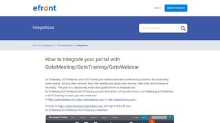 
                            11. How to integrate your portal with GotoMeeting/GotoTraining ... - eFront
