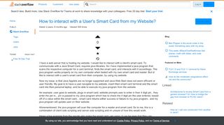 
                            11. How to interact with a User's Smart Card from my Website?  ...