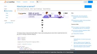 
                            8. How to join a server? - Stack Overflow