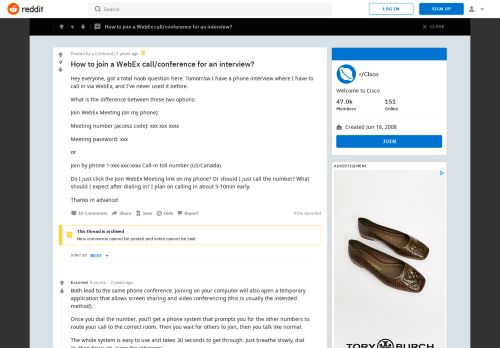 
                            8. How to join a WebEx call/conference for an interview? : Cisco - Reddit