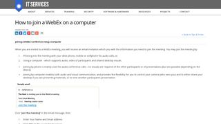 
                            11. How to join a WebEx on a computer | IT Services