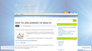
                            7. HOW TO JOIN AVENUES TO WEALTH | Tolulope Ahmed