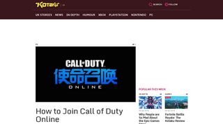 
                            9. How to Join Call of Duty Online | Kotaku UK