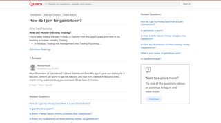 
                            8. How to join for gainbitcoin - Quora