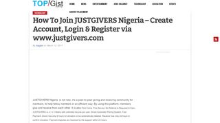 
                            1. How To Join JUSTGIVERS Nigeria - Create Account, Login & Register ...