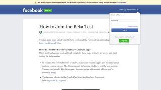 
                            4. How to Join the Beta Test | Facebook