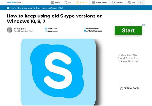
                            5. How to keep using old Skype versions on Windows 10, 8, 7