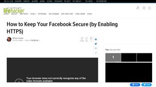 
                            6. How to Keep Your Facebook Secure (by Enabling HTTPS) - Lifehacker