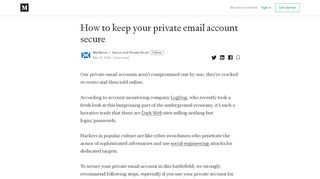
                            10. How to keep your private email account secure – Mailfence - Medium