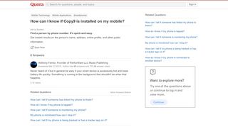 
                            12. How to know if Copy9 is installed on my mobile - Quora
