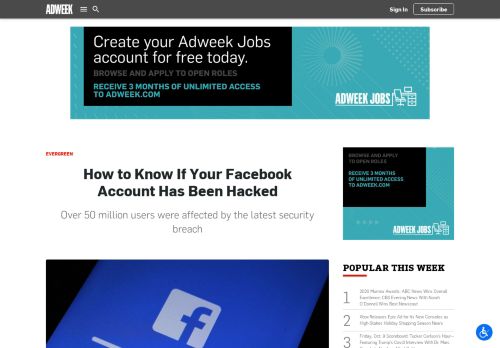 
                            10. How to Know If Your Facebook Account Has Been Hacked – Adweek