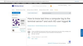 
                            2. How to know last time a computer log to the terminal server? and ...