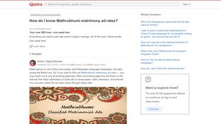 
                            13. How to know Mathrubhumi matrimony ad rates - Quora