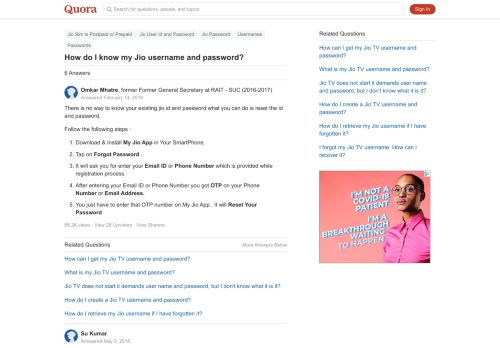 
                            9. How to know my Jio username and password - Quora