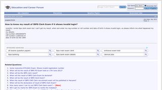 
                            8. How to know my result of IBPS Clerk Exam if it shows invalid login ...