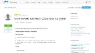 
                            9. How to know the current user LOGIN status in 9-Version | SAP Blogs