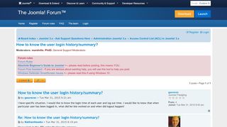 
                            1. How to know the user login history/summary? - Joomla! Forum ...