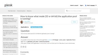
                            11. How to know what mode (32 or 64-bit) the application pool is running ...