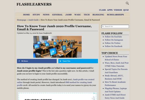
                            13. How To Know Your Jamb 2019 Profile Email & Password: Profile Login