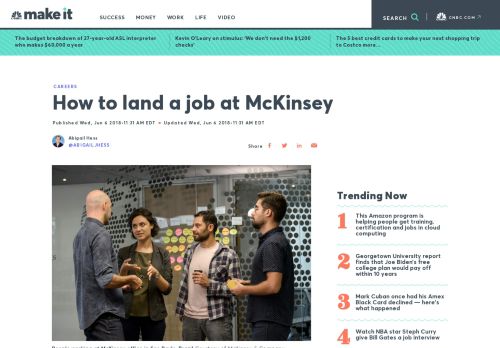 
                            7. How to land a job at McKinsey - CNBC.com