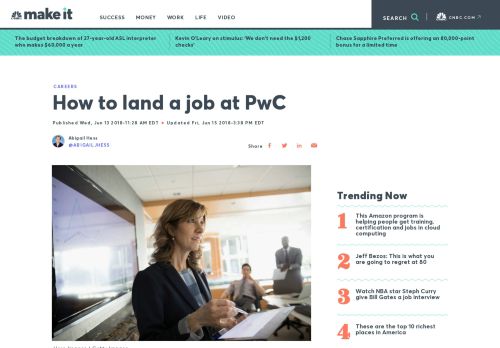 
                            13. How to land a job at PwC - CNBC.com