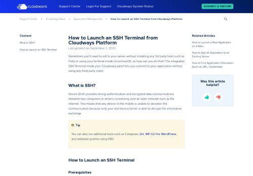 
                            8. How to launch SSH terminal in Cloudways Console