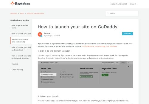 
                            10. How to launch your site on GoDaddy – BentoBox