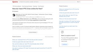 
                            11. How to learn PTC Creo online for free - Quora
