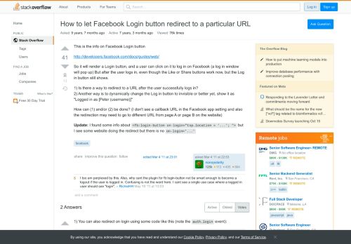 
                            2. How to let Facebook Login button redirect to a particular URL - Stack ...