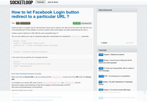 
                            1. How to let Facebook Login button redirect to a particular URL ...