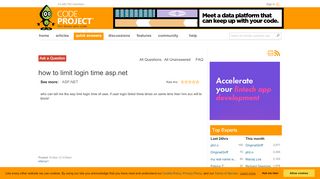 
                            5. how to limit login time asp.net - CodeProject