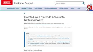 
                            2. How to Link a Nintendo Account to Nintendo Switch | Nintendo Support