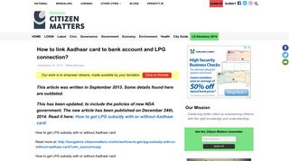 
                            12. How to link Aadhaar card to bank account and LPG connection ...