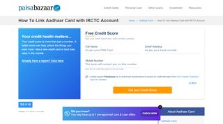 
                            4. How To Link Aadhaar Card to IRCTC Account Online - Paisabazaar