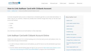 
                            7. How To Link Aadhar Card With Citibank Account - Paisabazaar