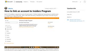 
                            8. How to link an account to Insiders Program - Microsoft Community