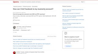 
                            2. How to link Facebook to my musical.ly account - Quora