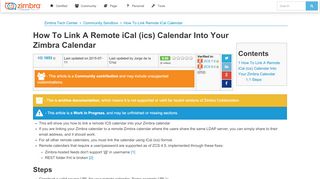
                            3. How To Link Remote iCal Calendar - Zimbra :: Tech Center - Zimbra Wiki