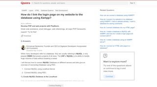 
                            11. How to link the login page on my website to the database ...
