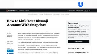 
                            12. How to Link Your Bitmoji Account With Snapchat | Social Media Today